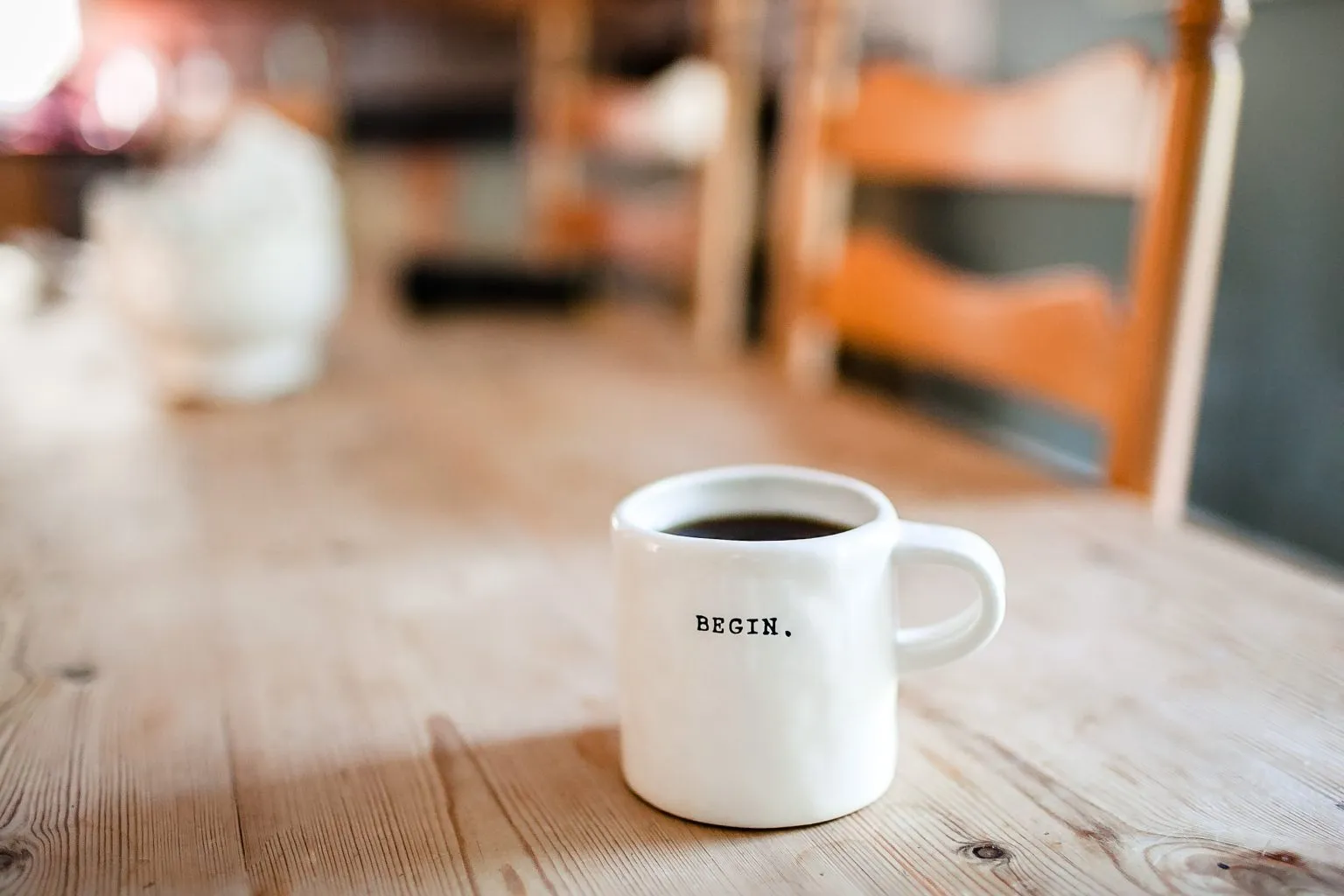 Kaffekop på et bord